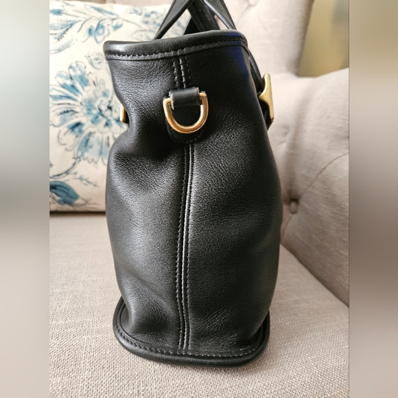 Vintage Coach Legacy Two-Way Black Glovetanned Leather Tote Satchel Bag #9063 - Picture 3 of 17